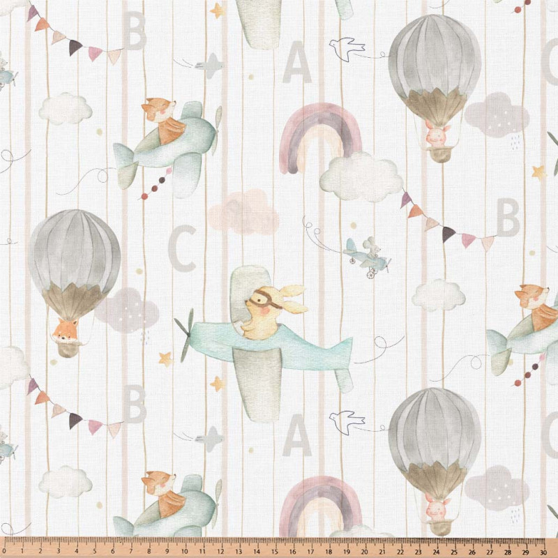 Printed Cotton EOLIA White / Orange